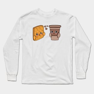 All i need is waffles and coffee, Kawaii waffles and coffee. Long Sleeve T-Shirt